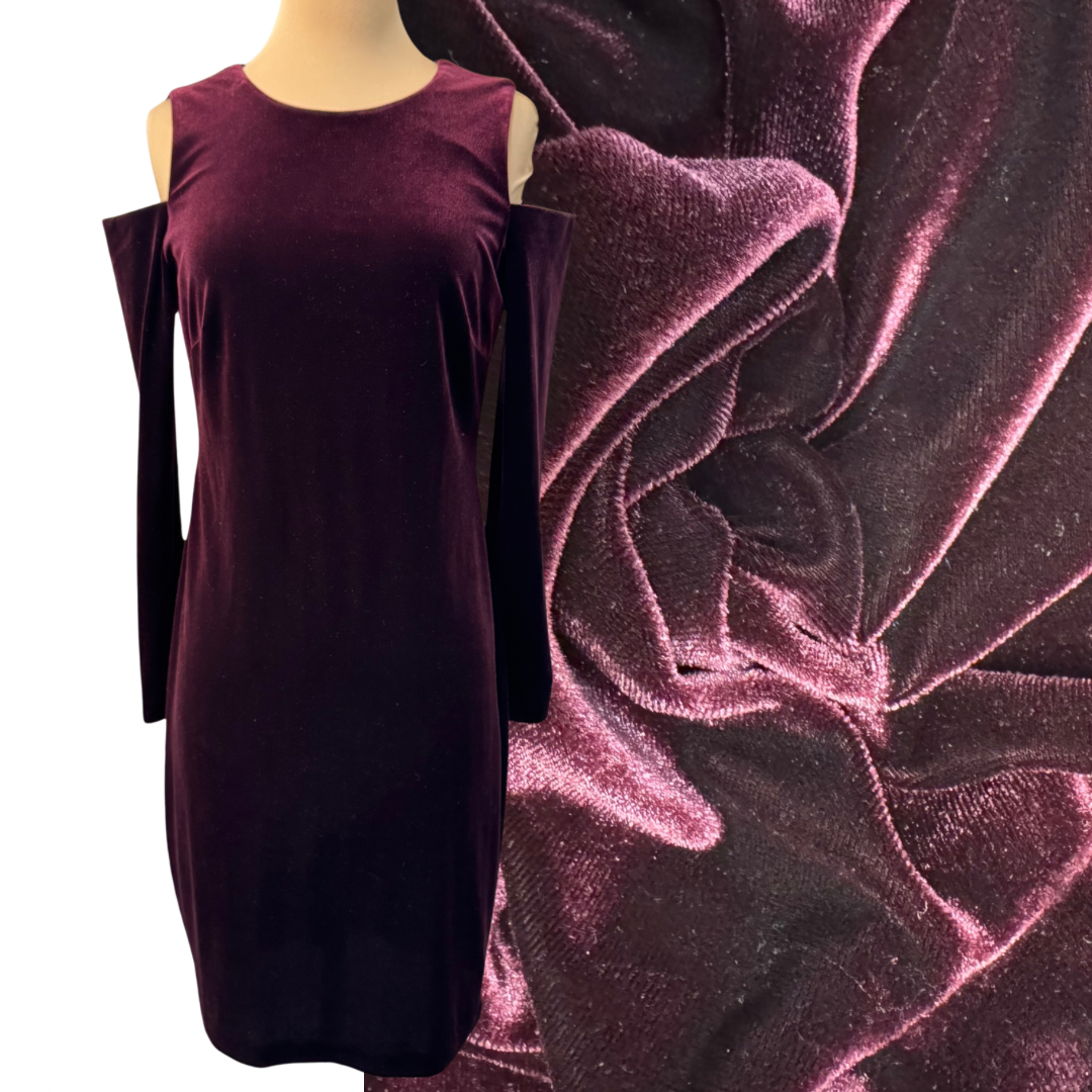 Calvin klein velvet cold shoulder dress online